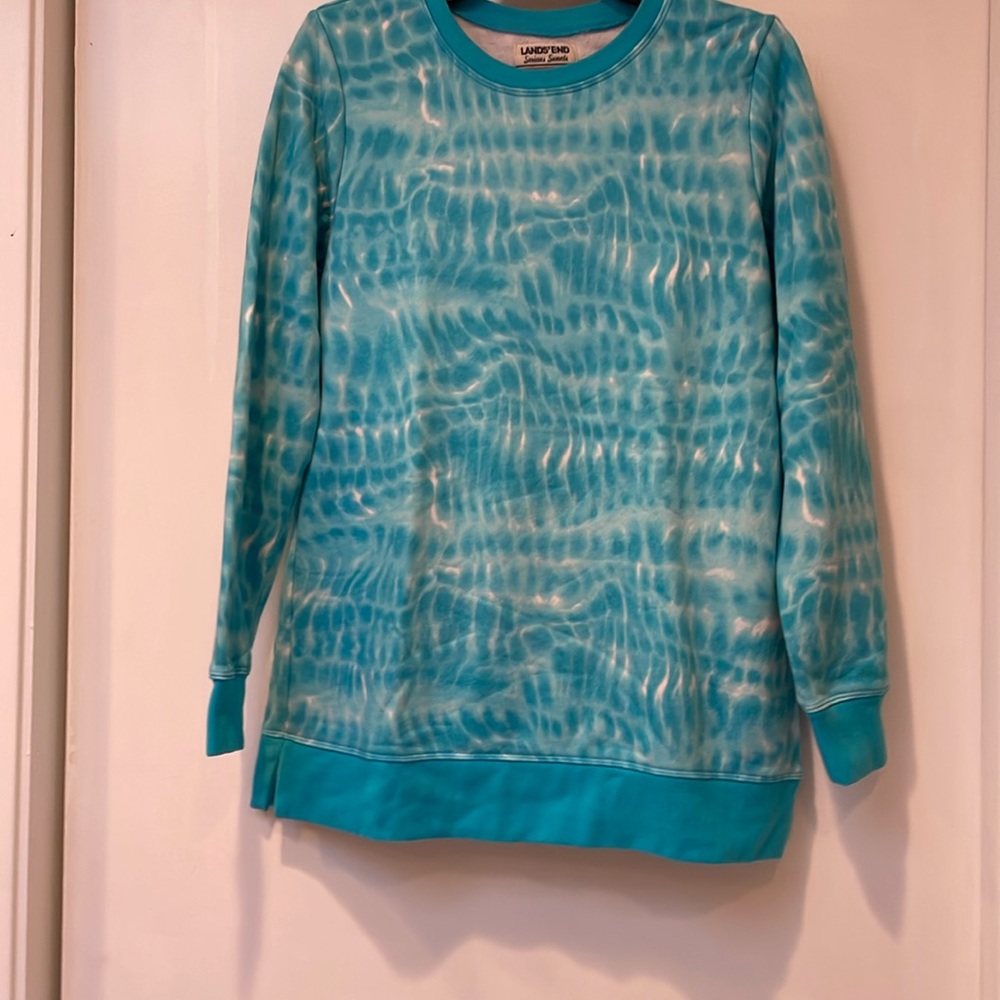 Lands' End Blue Tie-Dye Sweatshirt